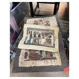LOT OF VINTAGE EGYPTIAN PAPYRUS LOT OF VINTAGE EGYPTIAN PAPYRUS