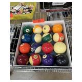 LOT OF POOL BALLS LOT OF POOL BALLS