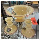 VINTAGE GLASS CENTERPIECE & CANDLE HOLDERS VINTAGE GLASS CENTERPIECE & CANDLE HOLDERS