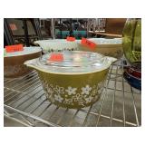 PYREX GLASS SPRING BLOSSOM LIDDED BOWL PYREX GLASS SPRING BLOSSOM LIDDED BOWL