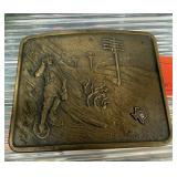 VINTAGE TEXAS SOUTH WESTERN BELL BELT BUCKLE VINTAGE TEXAS SOUTH WESTERN BELL BELT BUCKLE