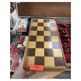 LARGE WOOD CHESS BOARD W HUGE CHESS PIECES LARGE WOOD CHESS BOARD W HUGE CHESS PIECES