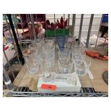 LOT OF GLASSWARE CRYSTAL CLOCK LOT OF GLASSWARE CRYSTAL CLOCK