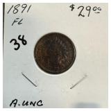 1891 INDIAN HEAD PENNY CENT 1891 INDIAN HEAD PENNY CENT
