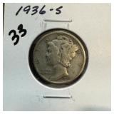 1936-S MERCURY SILVER DIME 1936-S MERCURY SILVER DIME