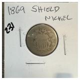 1869 SHIELD NICKEL 1869 SHIELD NICKEL