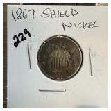 1867 SHIELD NICKEL 1867 SHIELD NICKEL