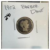 2902 BARBER SILVER DIME 2902 BARBER SILVER DIME