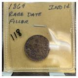 1869 INDIAN HEAD PENNY CENT RARE DATE 1869 INDIAN HEAD PENNY CENT RARE DATE