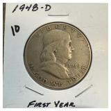 1948-D FRANKLIN SILVER HALF DOLLAR 1948-D FRANKLIN SILVER HALF DOLLAR