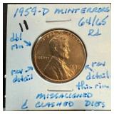 1959-D MEMORIAL PENNY CENT MULTIPLE ERRORS 1959-D MEMORIAL PENNY CENT MULTIPLE ERRORS