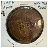 1933 FORD TOKEN RARE SO CALLED DOLLAR 1933 FORD TOKEN RARE SO CALLED DOLLAR