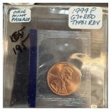 1999 RED TYPE 1 REV UNC MEMORIAL PENNY CENT 1999 RED TYPE 1 REV UNC MEMORIAL PENNY CENT