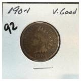 1904 INDIAN HEAD PENNY CENT 1904 INDIAN HEAD PENNY CENT