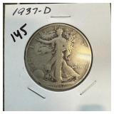 1937-D WALKING LIBERTY SILVER HALF DOLLAR 1937-D WALKING LIBERTY SILVER HALF DOLLAR