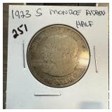 1923-S MONROE ADAMS SILVER HALF DOLLAR 1923-S MONROE ADAMS SILVER HALF DOLLAR