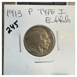 1913 TYPE 1 BUFFALO NICKEL 1913 TYPE 1 BUFFALO NICKEL