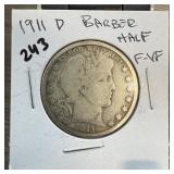 1911-D BARBER SILVER HALF DOLLAR 1911-D BARBER SILVER HALF DOLLAR