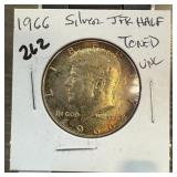 1966 JFK SILVER HALF DOLLAR UNC TONED 1966 JFK SILVER HALF DOLLAR UNC TONED