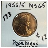 1955/5 WHEAT PENNY CENT POOR MANS DOUBLE DIE 1955/5 WHEAT PENNY CENT POOR MANS DOUBLE DIE