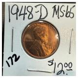 1948-D WHEAT PENNY CENT HIGH GRADE 1948-D WHEAT PENNY CENT HIGH GRADE