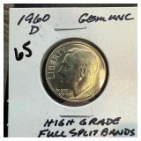 1960-D ROOSEVELT SILVER DIME HIGH GRADE FSB 1960-D ROOSEVELT SILVER DIME HIGH GRADE FSB