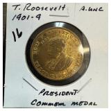 TEDDY ROOSEVELT PRESIDENTIAL COMM MEDAL COIN TEDDY ROOSEVELT PRESIDENTIAL COMM MEDAL COIN