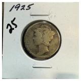 1925 MERCURY SILVER DIME 1925 MERCURY SILVER DIME