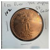 1 OZ .999 COPPER BULLION ROUND SAINT GAUDENS 1 OZ .999 COPPER BULLION ROUND SAINT GAUDENS