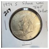 1974-S UNC SILVER IKE DOLLAR 1974-S UNC SILVER IKE DOLLAR