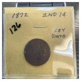 1872 INDIAN HEAD PENNY CENT KEY DATE 1872 INDIAN HEAD PENNY CENT KEY DATE