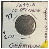 1899-A GERMANY 10 PFENNIG 1899-A GERMANY 10 PFENNIG