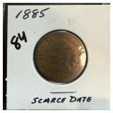 1885 INDIAN HEAD PENNY CENT SCARCE DATE 1885 INDIAN HEAD PENNY CENT SCARCE DATE