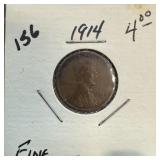 1914 WHEAT PENNY CENT 1914 WHEAT PENNY CENT