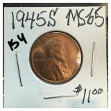1945-S WHEAT PENNY CENT HIGH GRADE 1945-S WHEAT PENNY CENT HIGH GRADE