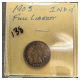1903 INDIAN HEAD PENNY CENT FULL LIBERTY 1903 INDIAN HEAD PENNY CENT FULL LIBERTY