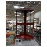 VINTAGE RED METAL CORNER SHELF