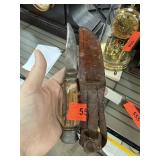 VINTAGE STAG ANTLER HANDLED FIXED BLADE KNIFE