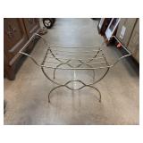 VINTAGE MID CENTURY BRASS OTTOMAN / STOOL
