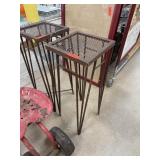 VINTAGE HAIRPIN METAL PLANTER STAND