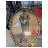 ANTIQUE CURVED GLASS SOLDIER PHOTO