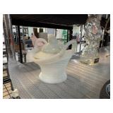 SMALL MILK GLASS KIDDED JAR