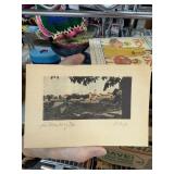 VINTAGE PENCIL SIGNED GERMAN PRINT