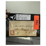 1862 CIVIL WAR ERA LETTER INDIAN TERRITORY STAMP