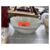 ANTIQUE STONEWARE POTTERY MIXING BOWL