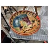 2PC LARGE PAINTED POTTERY BOWLS MOLDE PORTUGAL