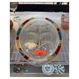 LARGE GARLAND GLASS MEAT PLATTER / TRAY
