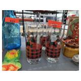 4PC SCOTTY SCOTTIE DOG CHECKERED GLASSES