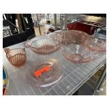 LOT OF MIXED DEPRESSION GLASS / BOWL PLATTER