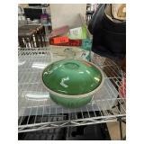VINTAGE MID CENTURY METAL ENAMELED POT